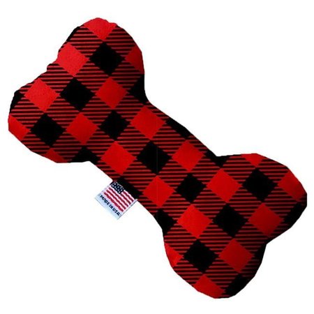 MIRAGE PET Mirage Pet 1301-SFTYBN6 Red Buffalo Check 6 in. Stuffing Free Bone Dog Toy 1301-SFTYBN6